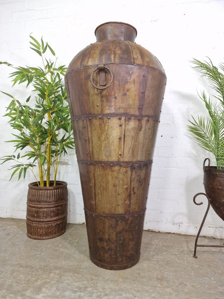 Large 4ft Reclaimed Recycled Metal Alibaba Urn Pot Vase Wedding Display Prop