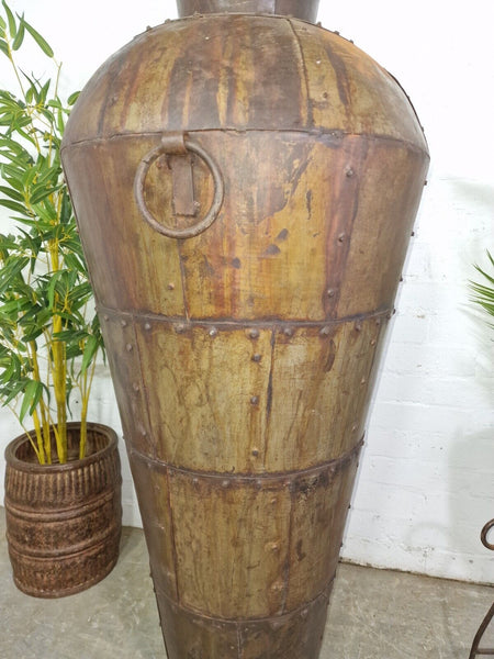 Large 4ft Reclaimed Recycled Metal Alibaba Urn Pot Vase Wedding Display Prop