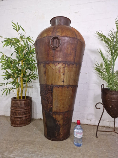 Large 4ft Reclaimed Recycled Metal Alibaba Urn Pot Vase Wedding Display Prop