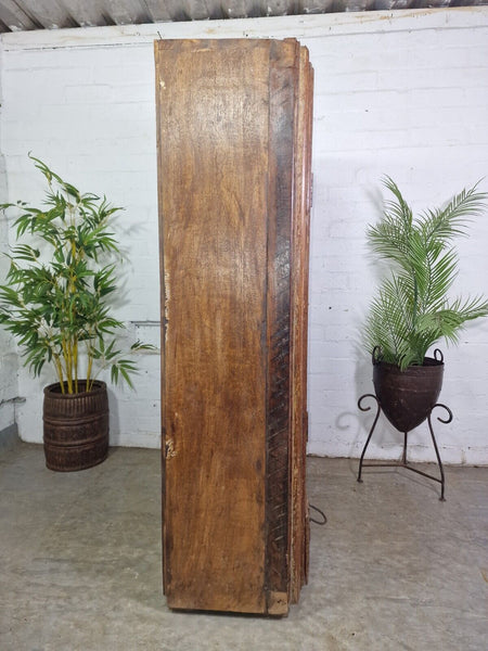 Vintage Antique Indian Solid Wooden Hand Carved Kitchen Cabinet Cupboard Armoire