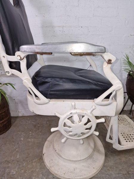 Vintage Antique 1920's Heavy Duty Industrial Indian Barbour Chair Dentist Seat