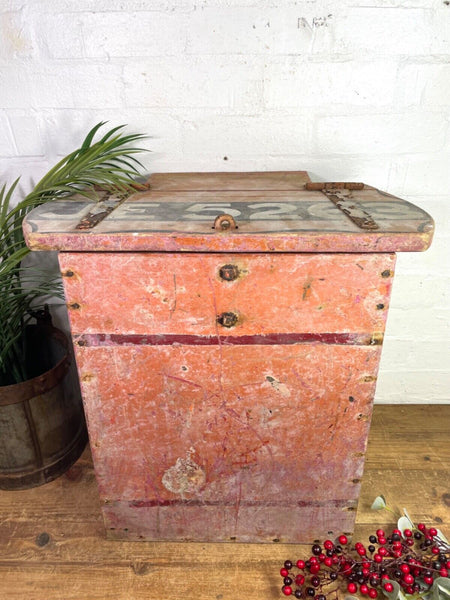 Antique 19th Century Coachman's Horse Drawn Wagon Cart Tool Storage Trunk Chest