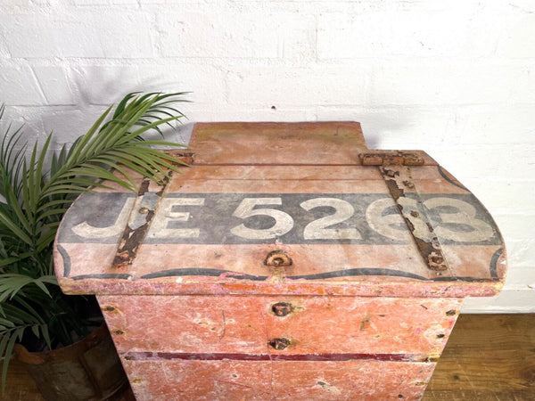 Antique 19th Century Coachman's Horse Drawn Wagon Cart Tool Storage Trunk Chest