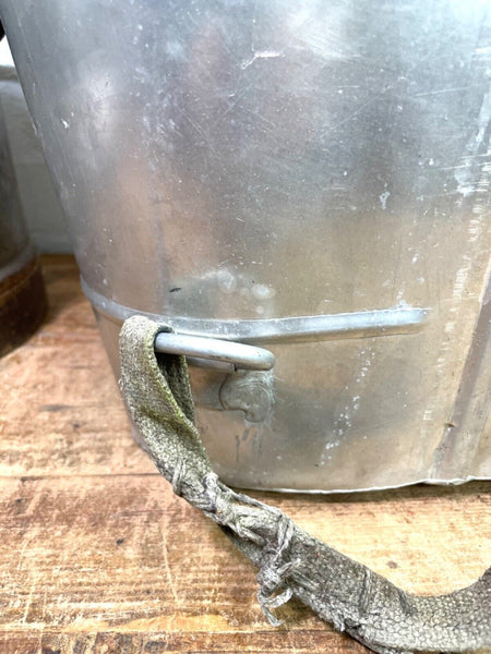 Vintage French Metal Grape Picking Hod Garden Planter Flower Pot Log Basket