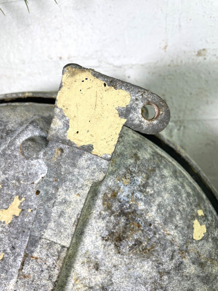 Pair Vintage Hungarian Industrial Caged Bulkhead Wall Ceiling Lights Lamps