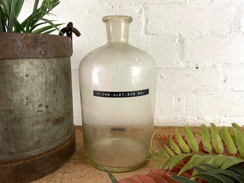 Large Antique Vintage Glass Apothecary Pharmacy Laboratory Chemist Shop Bottle