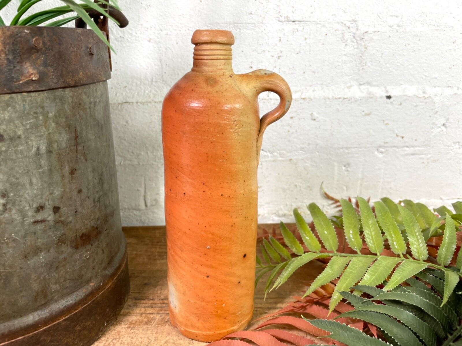 Vintage Antique German Stoneware Salt Glazed Seltzer Water Bottle Vase