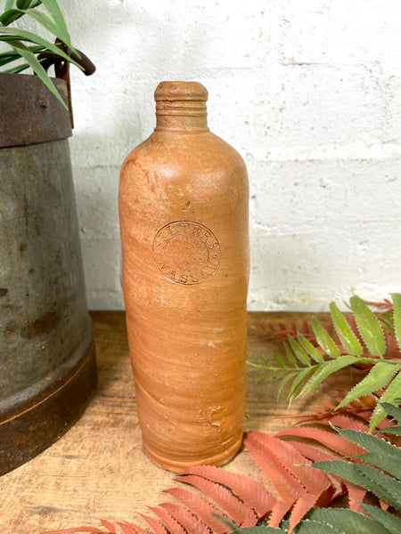 Vintage Antique German Stoneware Salt Glazed Seltzer Water Bottle Vase