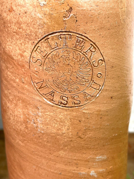 Vintage Antique German Stoneware Salt Glazed Seltzer Water Bottle Vase