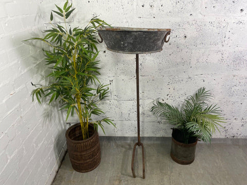 Antique 19th Century Blacksmith made Wrought Iron Sack Filler Garden Planter