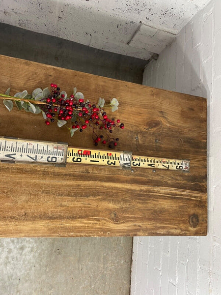 ANTIQUE VINTAGE SURVEYORS WOODEN TELESCOPIC MEASURE STICK RULE STAFF POLE