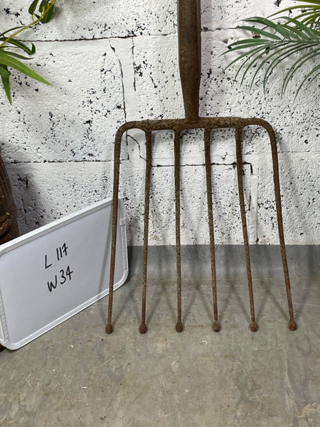 Antique Vintage Hay Fork Farming Agricultural Garden Tool Display Props