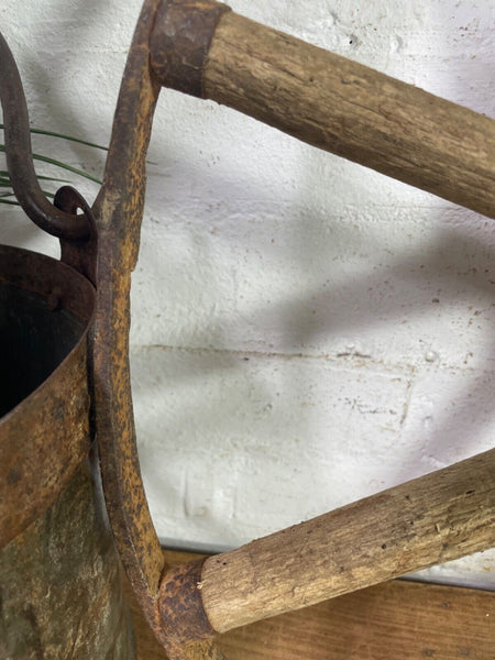 Vintage Antique French Rustic Wooden Iron Wagon Cart Wheel Home Garden Decor