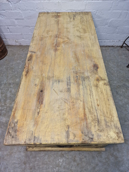 Vintage Reclaimed Indian Wooden Trunk Blanket Box Chest Ottoman Coffee Table