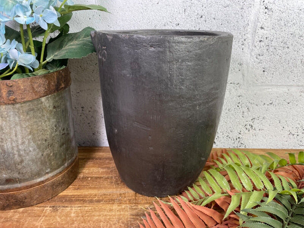 Vintage Rustic Smelting Casting Crucible Plant Pot Garden Planter