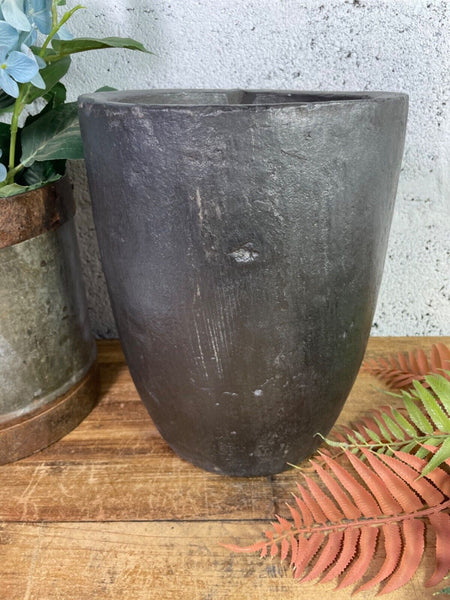 Vintage Rustic Smelting Casting Crucible Plant Pot Garden Planter