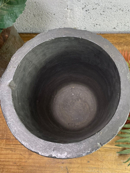 Vintage Rustic Smelting Casting Crucible Plant Pot Garden Planter