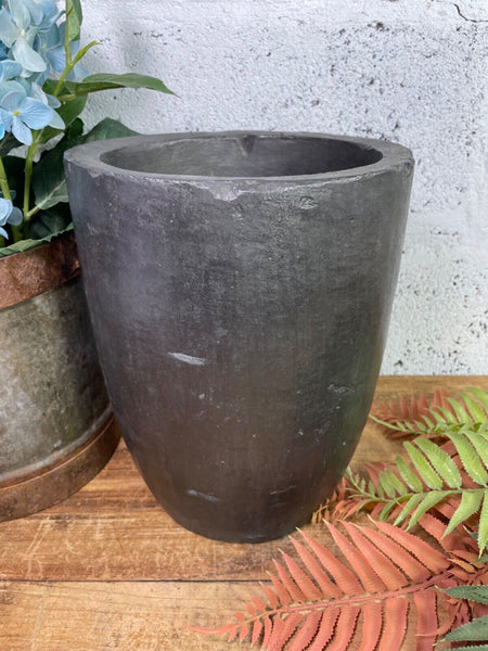 Vintage Rustic Smelting Casting Crucible Plant Pot Garden Planter
