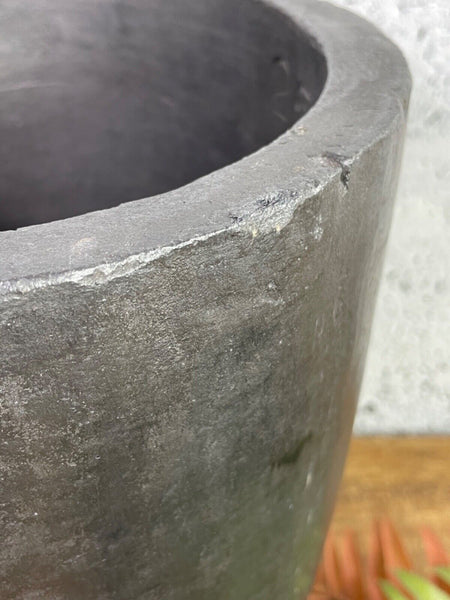 Vintage Rustic Smelting Casting Crucible Plant Pot Garden Planter