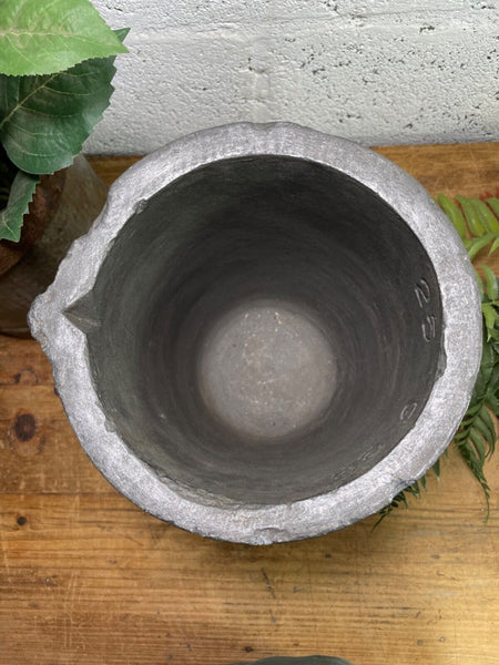 Vintage Rustic Smelting Casting Crucible Plant Pot Garden Planter