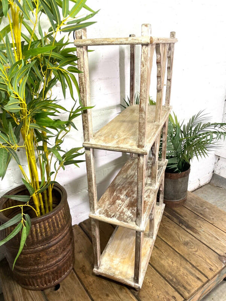 Vintage Reclaimed Indian Solid Wooded Arched Temple Wall Display Shelf Shelves