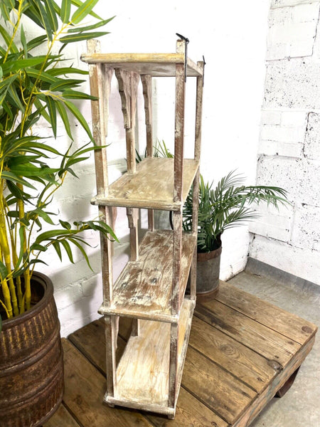 Vintage Reclaimed Indian Solid Wooded Arched Temple Wall Display Shelf Shelves