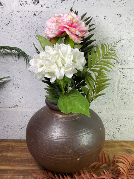 Antique Vintage Rustic Asian Glazed Terracotta Clay Preserving Storage Jar Pot