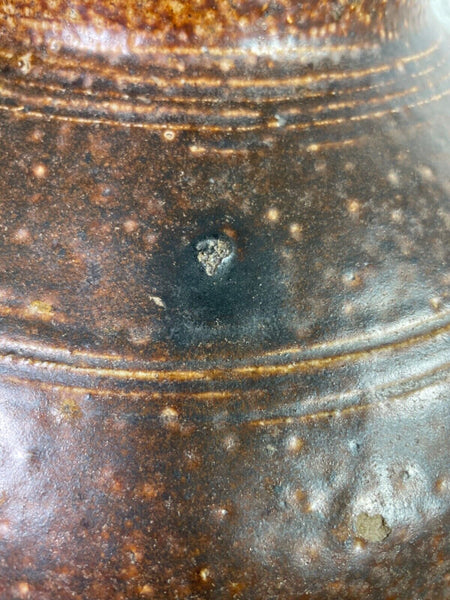 Antique Vintage Rustic Asian Glazed Terracotta Clay Preserving Storage Jar Pot