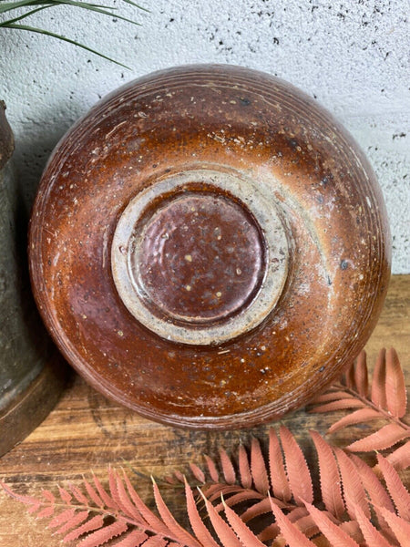 Antique Vintage Rustic Asian Glazed Terracotta Clay Preserving Storage Jar Pot