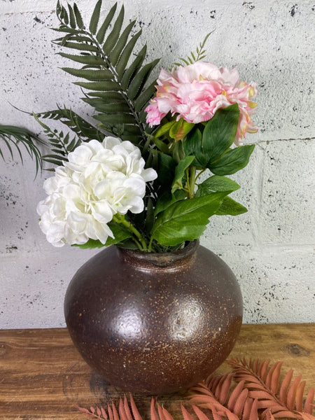 Antique Vintage Rustic Asian Glazed Terracotta Clay Preserving Storage Jar Pot