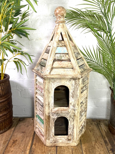 Reclaimed Recycled Rustic Wooden Painted Birdhouse Bird Box House Garden Decor