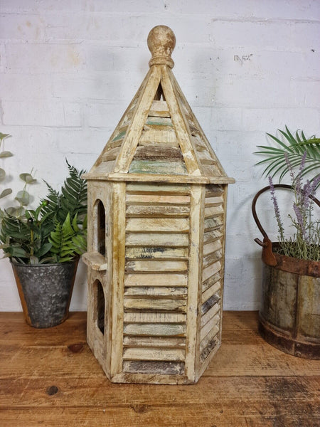 Reclaimed Recycled Rustic Wooden Painted Birdhouse Bird Box House Garden Decor
