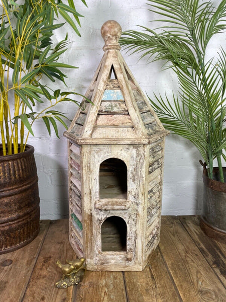 Reclaimed Recycled Rustic Wooden Painted Birdhouse Bird Box House Garden Decor