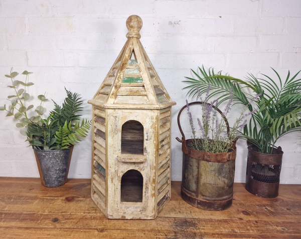 Reclaimed Recycled Rustic Wooden Painted Birdhouse Bird Box House Garden Decor