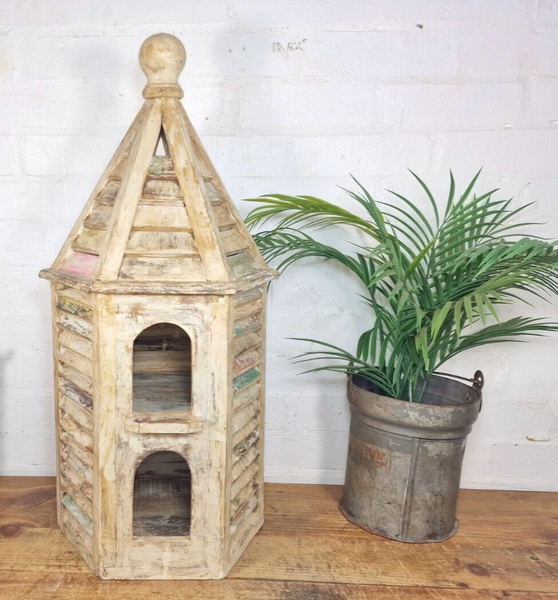Reclaimed Recycled Rustic Wooden Painted Birdhouse Bird Box House Garden Decor