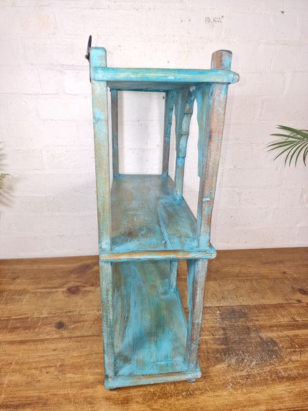 Vintage Reclaimed Indian Solid Wooded Arched Temple Wall Display Shelf Shelves