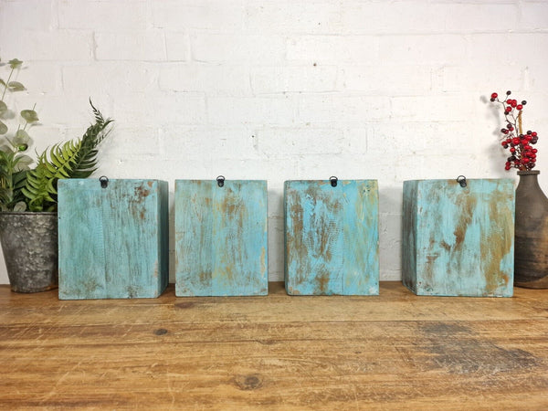 Vintage Rustic Reclaimed Indian Wooden Arched Temple Shelf Wall Display Shelves