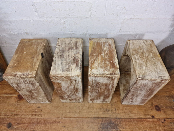 Vintage Rustic Reclaimed Indian Wooden Arched Temple Shelf Wall Display Shelves