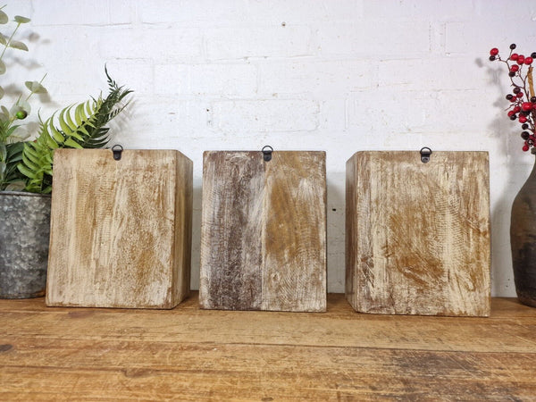 Vintage Rustic Reclaimed Indian Wooden Arched Temple Shelf Wall Display Shelves