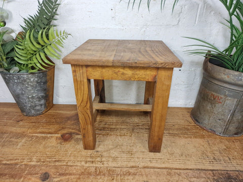 Vintage Reclaimed  Rustic Hand Made Small Side Lamp Table Plant Stand Stool