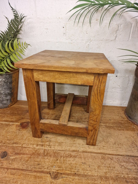 Vintage Reclaimed  Rustic Hand Made Small Side Lamp Table Plant Stand Stool