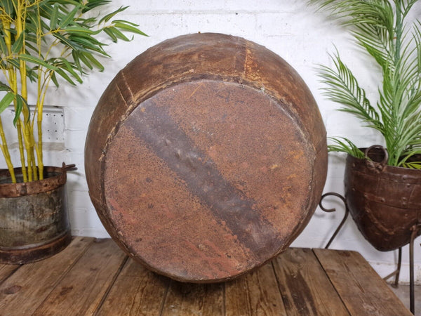 XL Large Rustic Riveted Iron Metal Well Bucket Olive Tree Garden Planter Pot