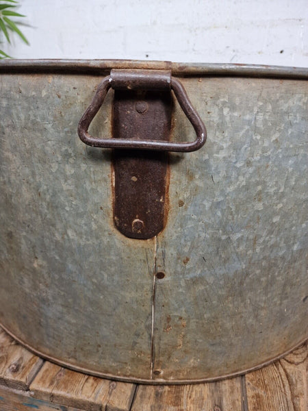 XL Large Round Galvanised Metal Feeder Trough Garden Planter Tub Wildlife Pond