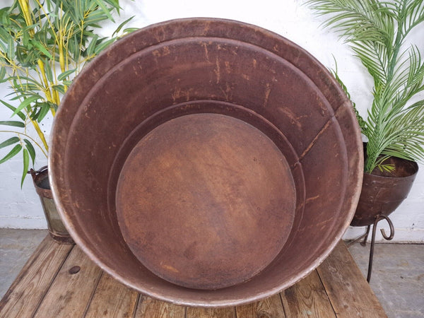 XL Large Round Galvanised Metal Feeder Trough Garden Planter Tub Wildlife Pond