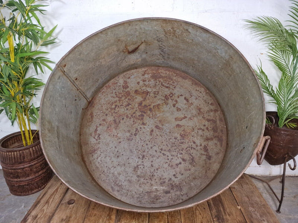 XL Large Round Galvanised Metal Feeder Trough Garden Planter Tub Wildlife Pond