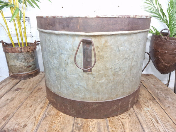 XL Large Round Galvanised Metal Feeder Trough Garden Planter Tub Wildlife Pond