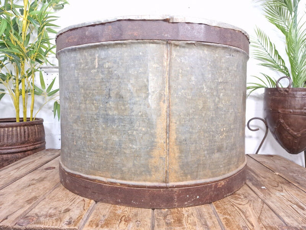 XL Large Round Galvanised Metal Feeder Trough Garden Planter Tub Wildlife Pond