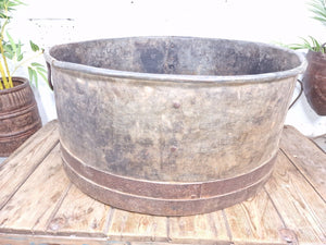 XL Large Round Galvanised Metal Feeder Trough Garden Planter Tub Wildlife Pond