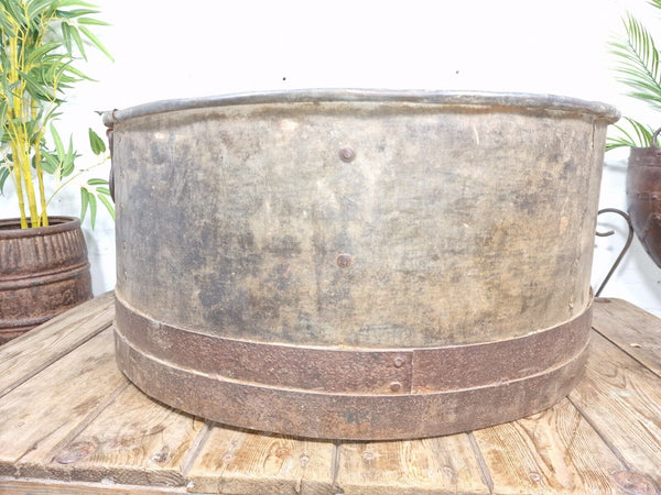 XL Large Round Galvanised Metal Feeder Trough Garden Planter Tub Wildlife Pond