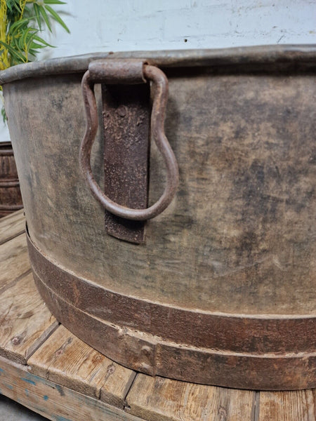 XL Large Round Galvanised Metal Feeder Trough Garden Planter Tub Wildlife Pond